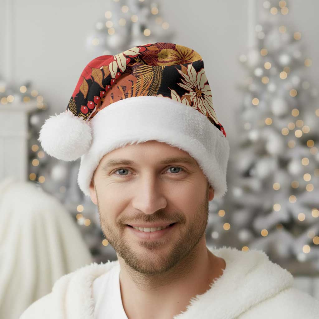 Hawaii Christmas Poinsettia Lei Christmas Santa Hat Tapa Pattern LT01 - Polynesian Pride
