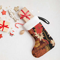 Hawaii Christmas Poinsettia Lei Christmas Stocking Tapa Pattern LT01 - Polynesian Pride