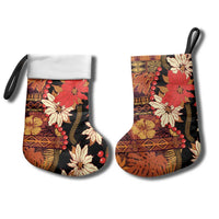 Hawaii Christmas Poinsettia Lei Christmas Stocking Tapa Pattern LT01 - Polynesian Pride