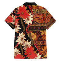 Hawaii Christmas Poinsettia Lei Hawaiian Shirt Tapa Pattern LT01 - Polynesian Pride