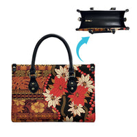 Hawaii Christmas Poinsettia Lei Leather Bag Tapa Pattern LT01 - Polynesian Pride