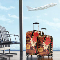 Hawaii Christmas Poinsettia Lei Luggage Cover Tapa Pattern LT01 - Polynesian Pride