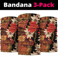 Hawaii Christmas Poinsettia Lei Neck Gaiter Tapa Pattern LT01 package One Size: 25*50cm Brown - Polynesian Pride