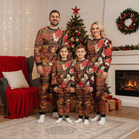 Hawaii Christmas Poinsettia Lei Christmas Pajama Set Tapa Pattern LT01 - Polynesian Pride