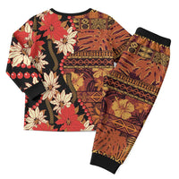 Hawaii Christmas Poinsettia Lei Christmas Pajama Set Tapa Pattern LT01 - Polynesian Pride
