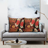 Hawaii Christmas Poinsettia Lei Pillow Cover Tapa Pattern LT01 - Polynesian Pride