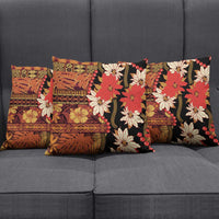 Hawaii Christmas Poinsettia Lei Pillow Cover Tapa Pattern LT01 - Polynesian Pride
