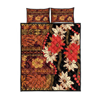 Hawaii Christmas Poinsettia Lei Quilt Bed Set Tapa Pattern LT01 - Polynesian Pride