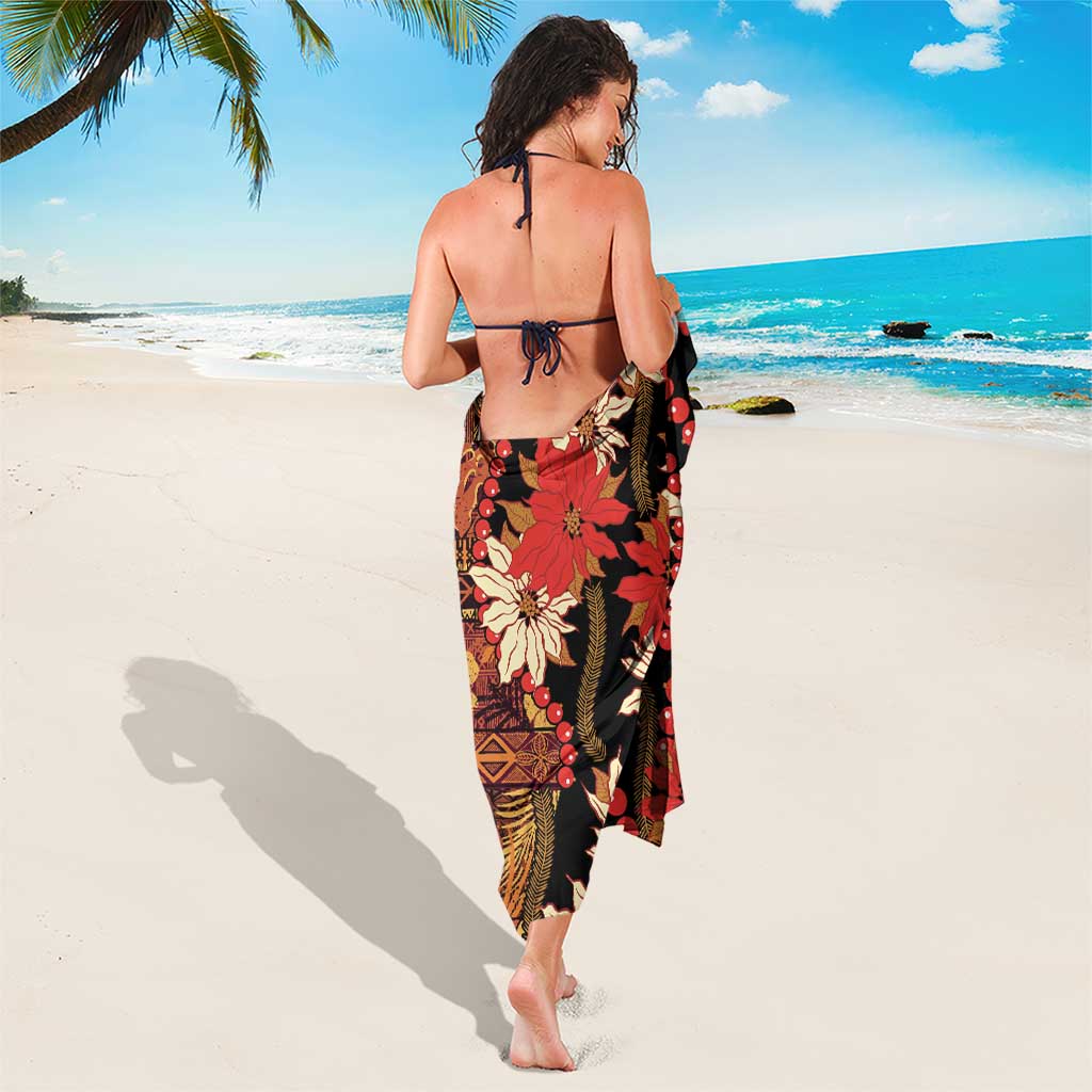 Hawaii Christmas Poinsettia Lei Sarong Tapa Pattern LT01 - Polynesian Pride