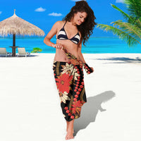Hawaii Christmas Poinsettia Lei Sarong Tapa Pattern LT01 - Polynesian Pride