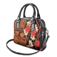 Hawaii Christmas Poinsettia Lei Shoulder Handbag Tapa Pattern LT01 - Polynesian Pride