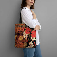 Hawaii Christmas Poinsettia Lei Tote Bag Tapa Pattern LT01 - Polynesian Pride