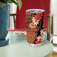 Hawaii Christmas Poinsettia Lei Tumbler Cup Tapa Pattern LT01 - Polynesian Pride