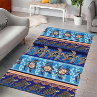 Hawaii Turtles Pattern Special Blue Area Rug LT01 - Polynesian Pride