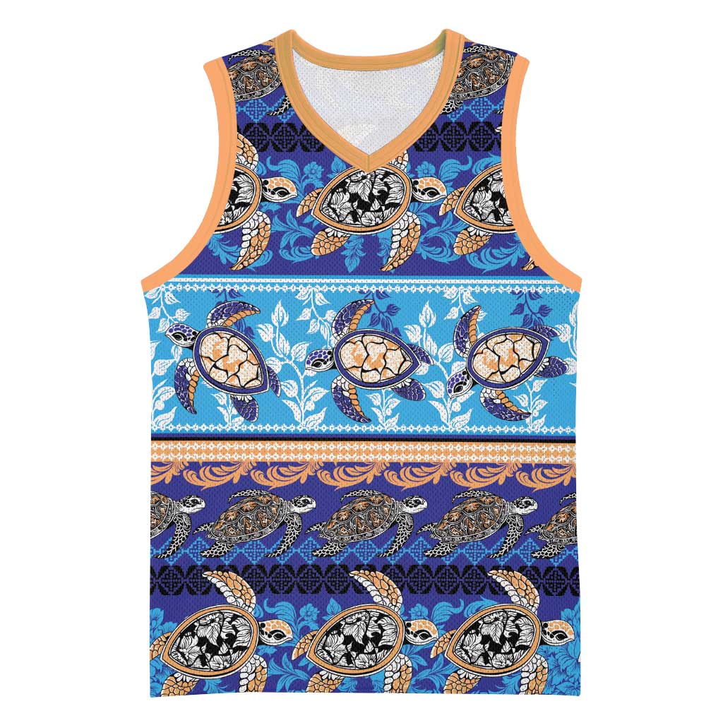 Hawaii Turtles Pattern Special Blue Basketball Jersey LT01 Unisex Blue - Polynesian Pride