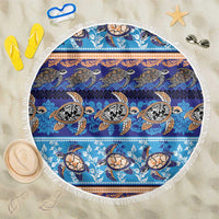 Hawaii Turtles Pattern Special Blue Beach Blanket LT01 One Size 150cm Blue - Polynesian Pride