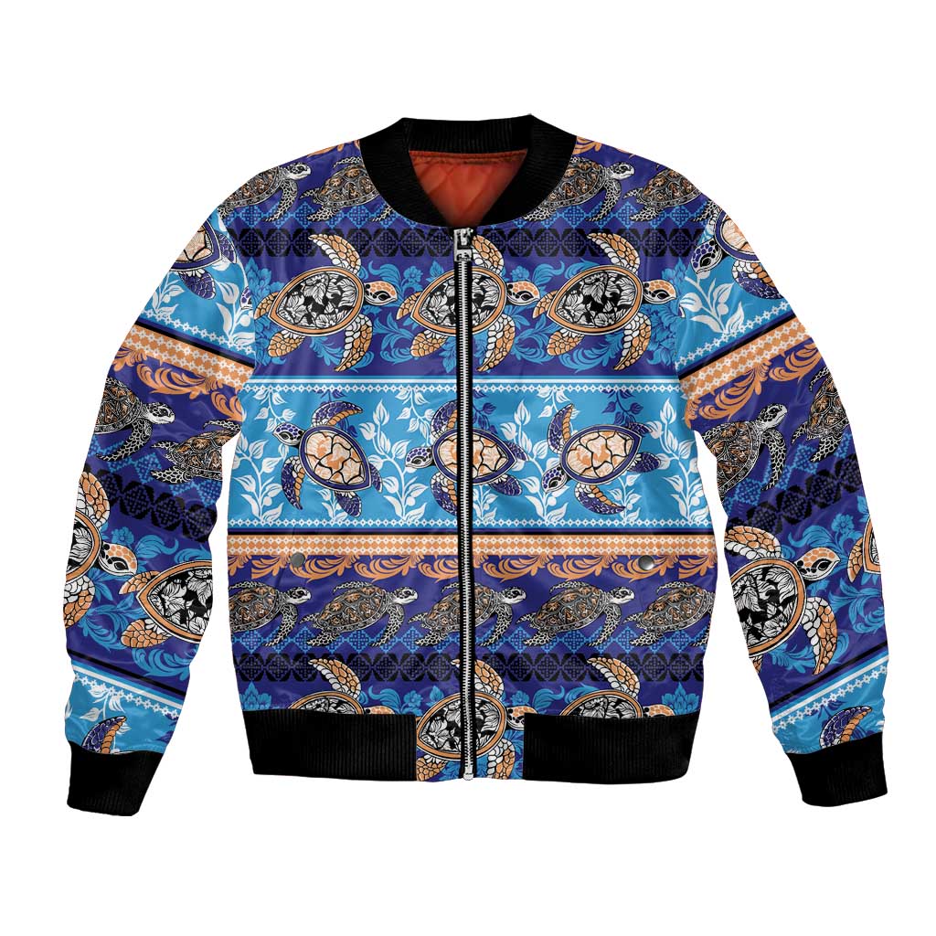 Hawaii Turtles Pattern Special Blue Bomber Jacket LT01 Unisex Blue - Polynesian Pride