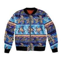 Hawaii Turtles Pattern Special Blue Bomber Jacket LT01 Unisex Blue - Polynesian Pride