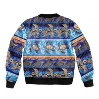 Hawaii Turtles Pattern Special Blue Bomber Jacket LT01 - Polynesian Pride