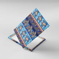Hawaii Turtles Pattern Special Blue Canvas Wall Art LT01 With Frame Blue - Polynesian Pride