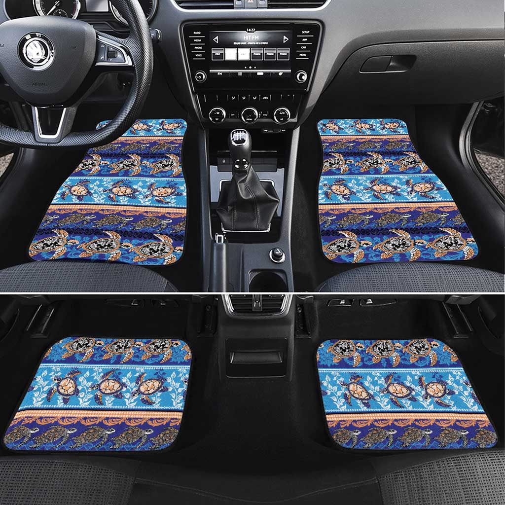 Hawaii Turtles Pattern Special Blue Car Mats LT01 Set 4pcs Blue - Polynesian Pride