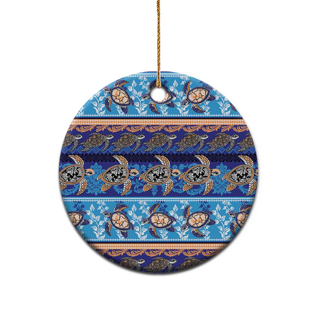 Hawaii Turtles Pattern Special Blue Ceramic Ornament LT01 - Polynesian Pride