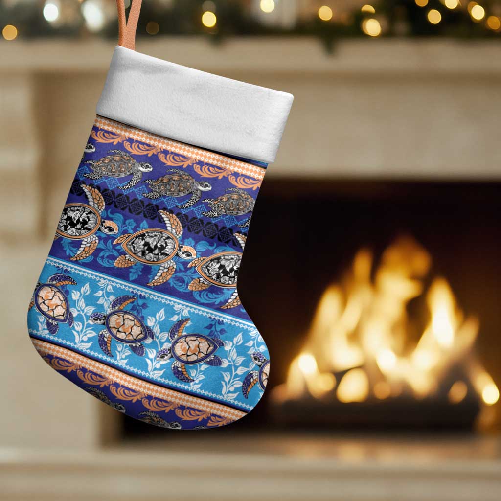 Hawaii Turtles Pattern Special Blue Christmas Stocking LT01 Set of 2 Blue - Polynesian Pride
