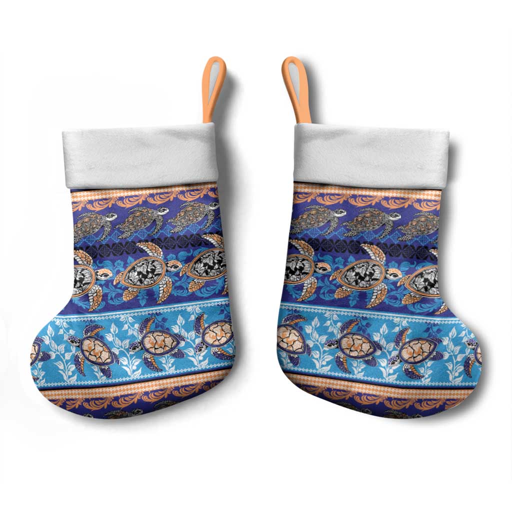 Hawaii Turtles Pattern Special Blue Christmas Stocking LT01 - Polynesian Pride