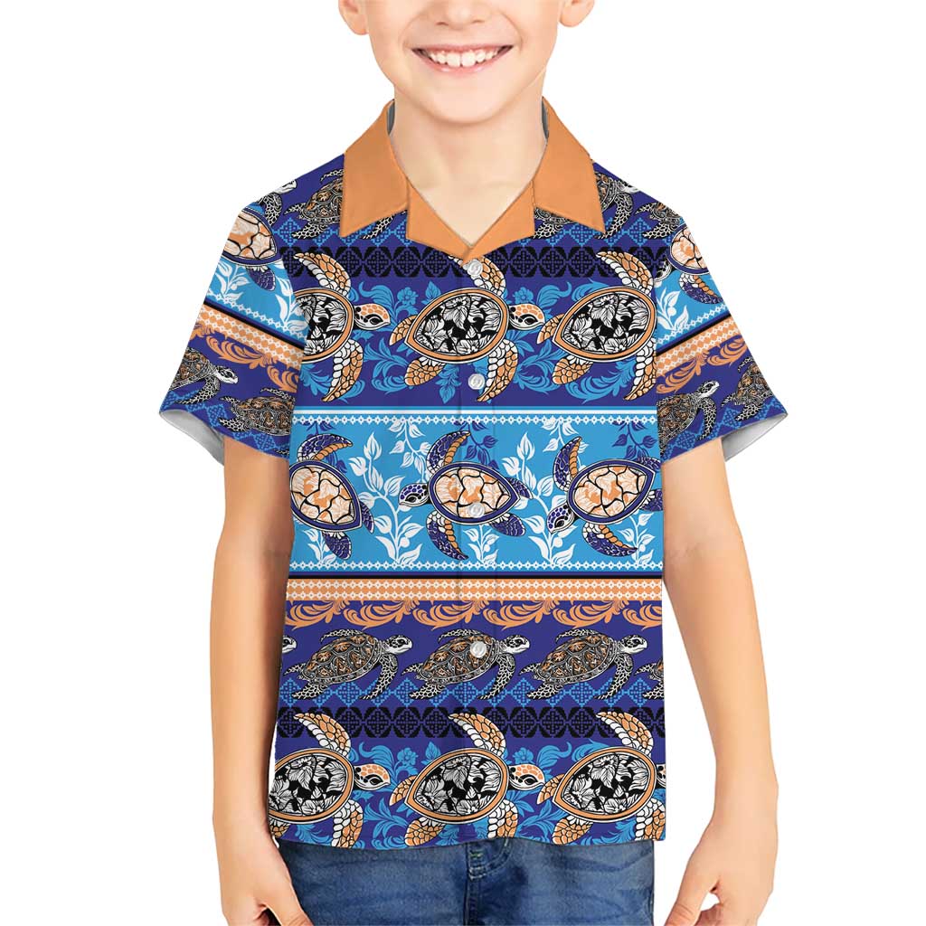 Hawaii Turtles Pattern Special Blue Kid Hawaiian Shirt LT01 Kid Blue - Polynesian Pride
