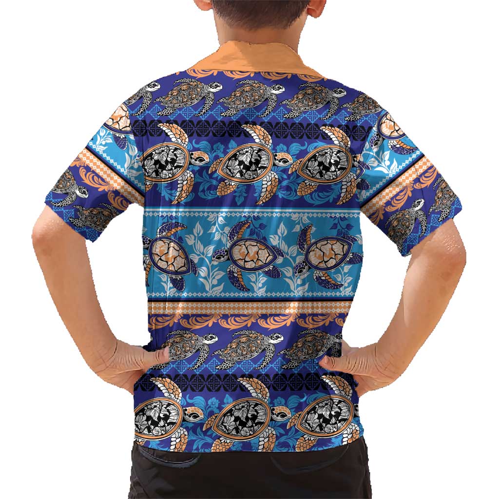 Hawaii Turtles Pattern Special Blue Kid Hawaiian Shirt LT01 - Polynesian Pride