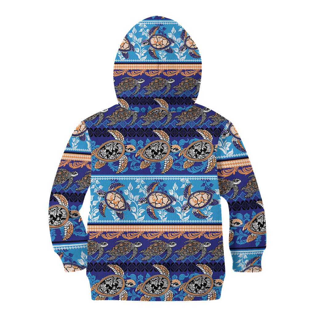 Hawaii Turtles Pattern Special Blue Kid Hoodie LT01 - Polynesian Pride