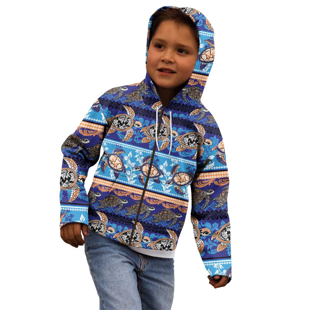 Hawaii Turtles Pattern Special Blue Kid Hoodie LT01 - Polynesian Pride