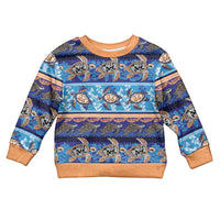 Hawaii Turtles Pattern Special Blue Kid Ugly Christmas Sweater LT01 Kid Blue - Polynesian Pride