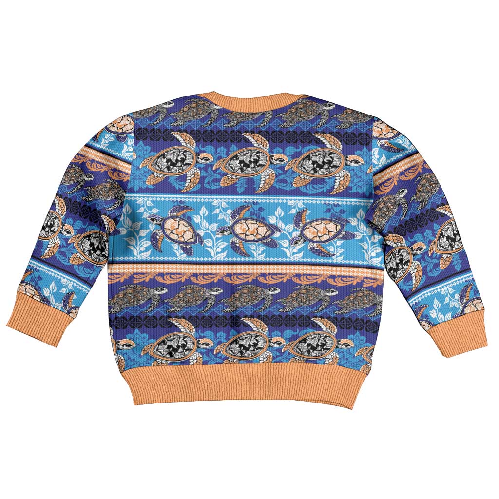 Hawaii Turtles Pattern Special Blue Kid Ugly Christmas Sweater LT01 - Polynesian Pride
