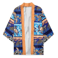 Hawaii Turtles Pattern Special Blue Kimono LT01 Unisex Blue - Polynesian Pride