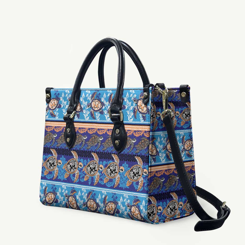 Hawaii Turtles Pattern Special Blue Leather Bag LT01 Blue - Polynesian Pride