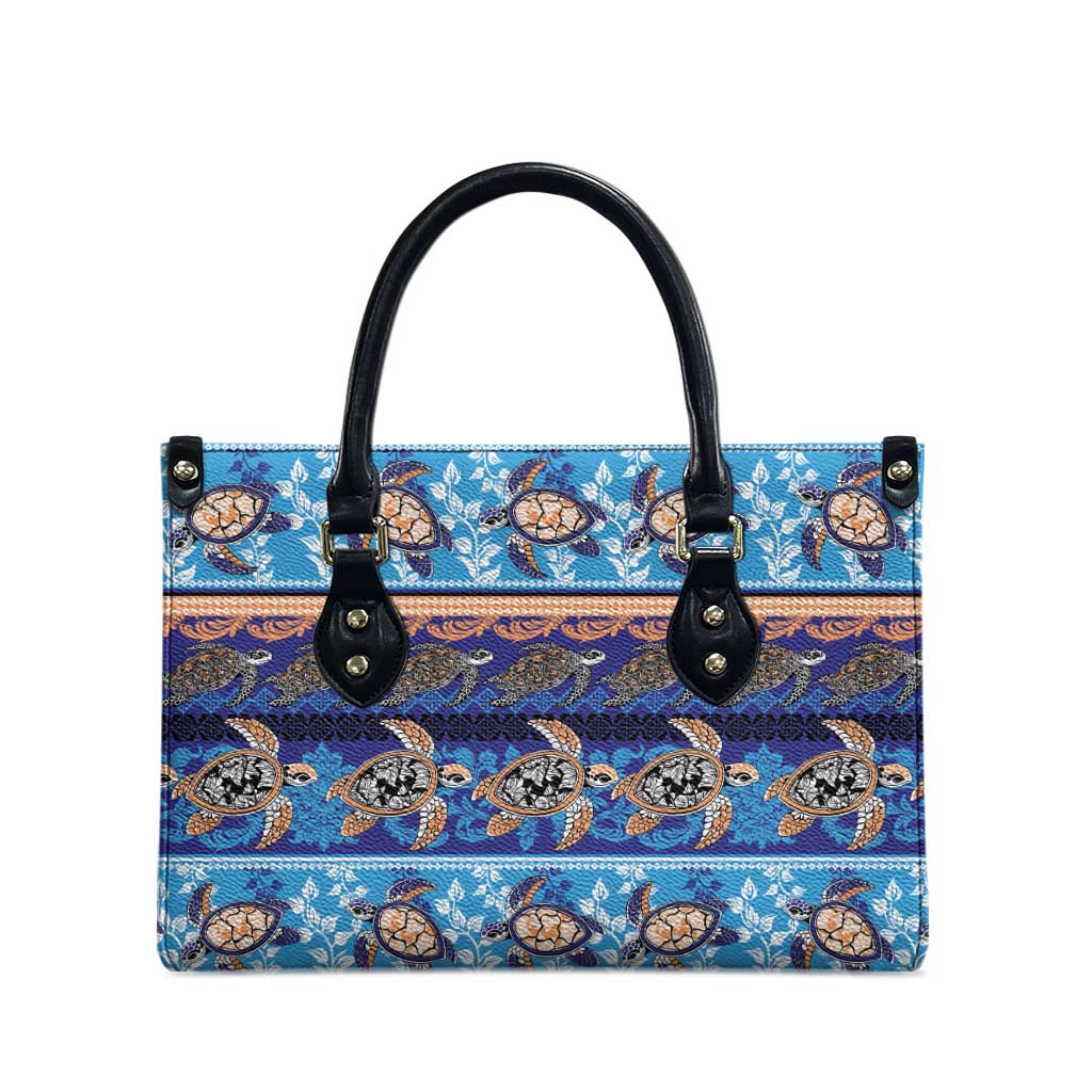 Hawaii Turtles Pattern Special Blue Leather Bag LT01 - Polynesian Pride