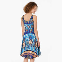 Hawaii Turtles Pattern Special Blue Midi Dress LT01 - Polynesian Pride