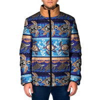 Hawaii Turtles Pattern Special Blue Padded Jacket LT01 Men Blue - Polynesian Pride