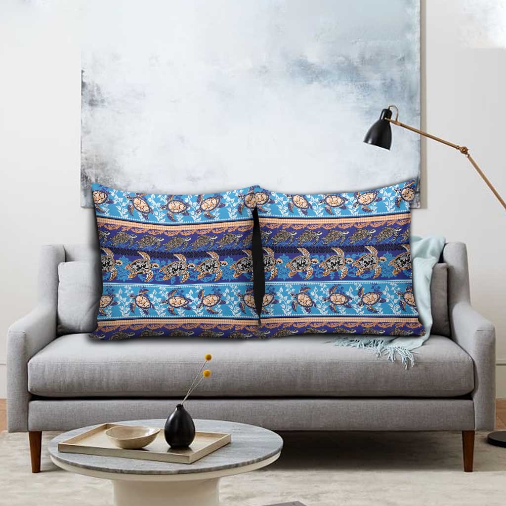 Hawaii Turtles Pattern Special Blue Pillow Cover LT01 - Polynesian Pride