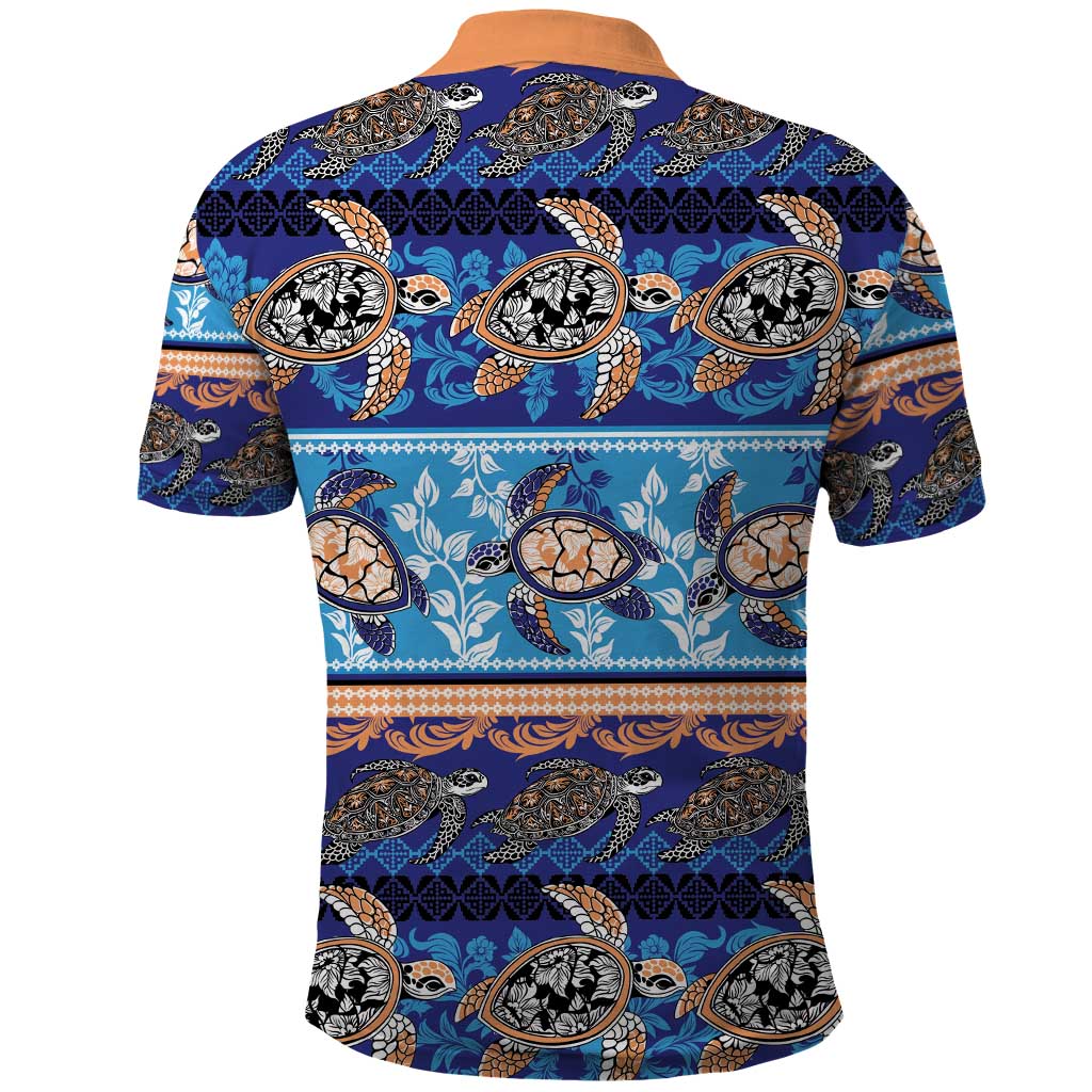 Hawaii Turtles Pattern Special Blue Polo Shirt LT01 - Polynesian Pride