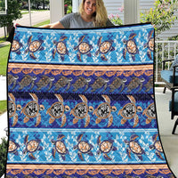 Hawaii Turtles Pattern Special Blue Quilt LT01 Blue - Polynesian Pride
