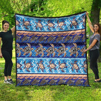 Hawaii Turtles Pattern Special Blue Quilt LT01 - Polynesian Pride