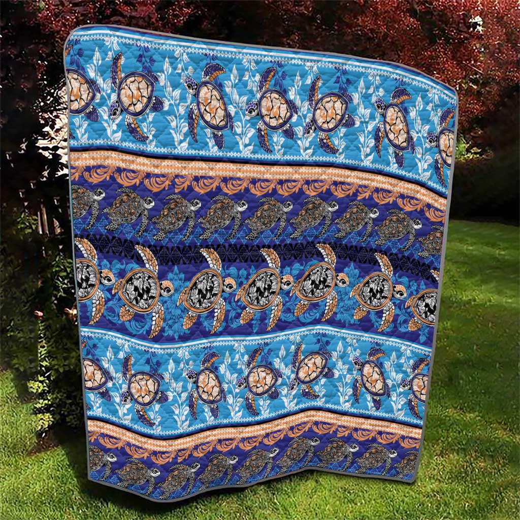 Hawaii Turtles Pattern Special Blue Quilt LT01 - Polynesian Pride