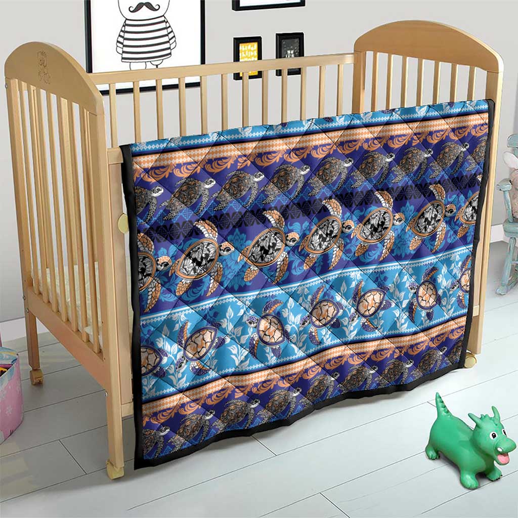 Hawaii Turtles Pattern Special Blue Quilt LT01 - Polynesian Pride