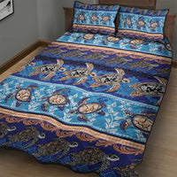 Hawaii Turtles Pattern Special Blue Quilt Bed Set LT01 - Polynesian Pride