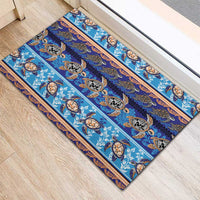 Hawaii Turtles Pattern Special Blue Rubber Doormat LT01 - Polynesian Pride