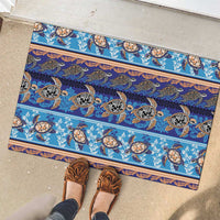 Hawaii Turtles Pattern Special Blue Rubber Doormat LT01 - Polynesian Pride