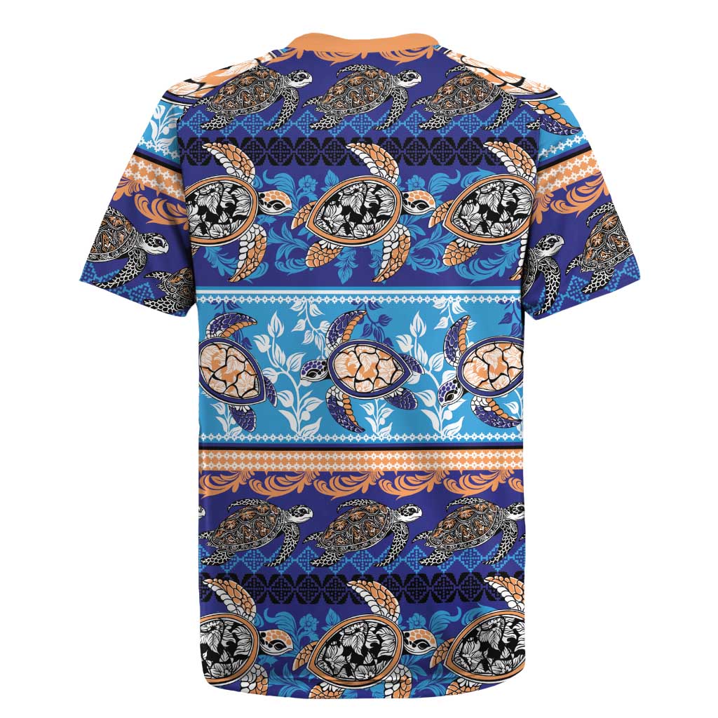 Hawaii Turtles Pattern Special Blue Rugby Jersey LT01 - Polynesian Pride