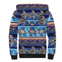 Hawaii Turtles Pattern Special Blue Sherpa Hoodie LT01 - Polynesian Pride